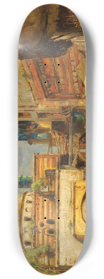 Carl Wuttke - Marktstrae in Damaskus 8.25 inch art skate deck