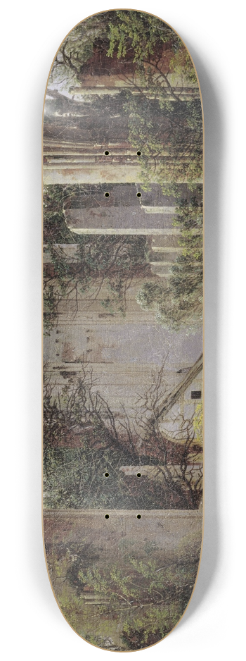 Caspar David Friedrich - Monastery ruin Eldena 8.25 inch art skate deck