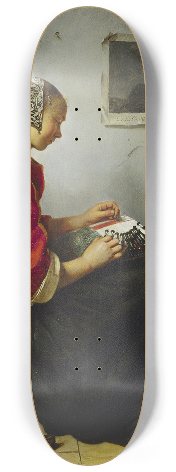 Caspar Netscher - The Lace Maker 8.25 inch art skate deck