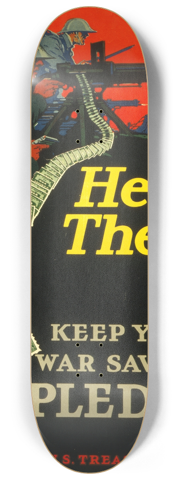 Casper Emerson Jr. - Help them  keep your war savings pledge 8.25 inch art skate deck