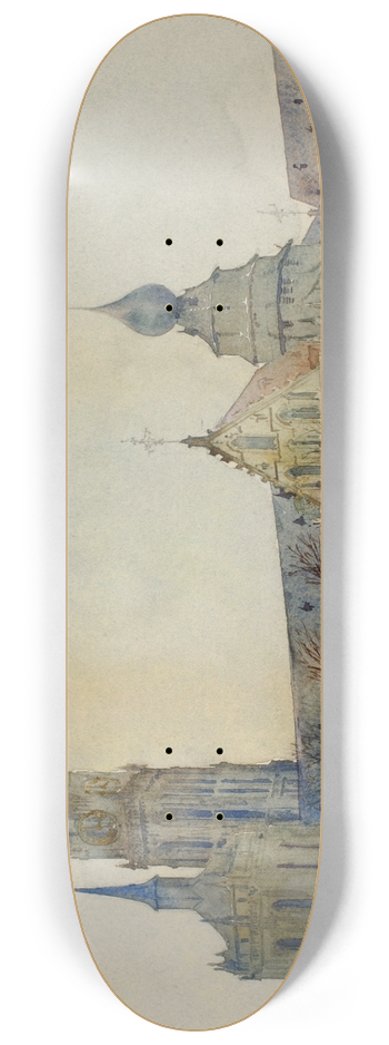 Cass Gilbert - Antwerp Cathedral 8.25 inch art skate deck