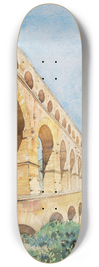 Cass Gilbert - Pont du Gard, France 8.25 inch art skate deck