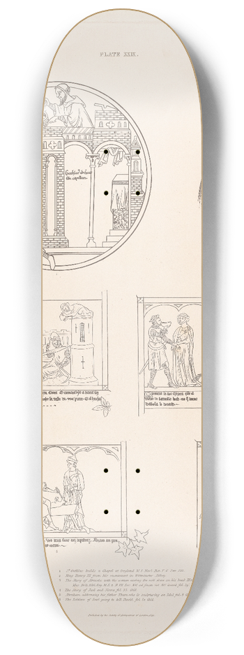 Charles Alfred Stothard - Vol. 6, Plate XXIX 8.25 inch art skate deck
