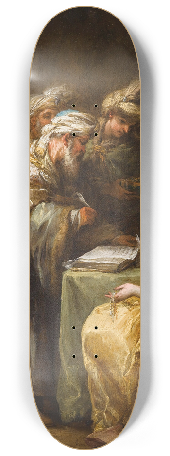 Charles-Andr van Loo - The marriage contract 8.25 inch art skate deck