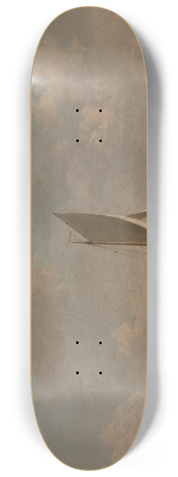 Charles Brooking - A Smack Under Sail in a Light Breeze in a River 8.25 inch art skate deck