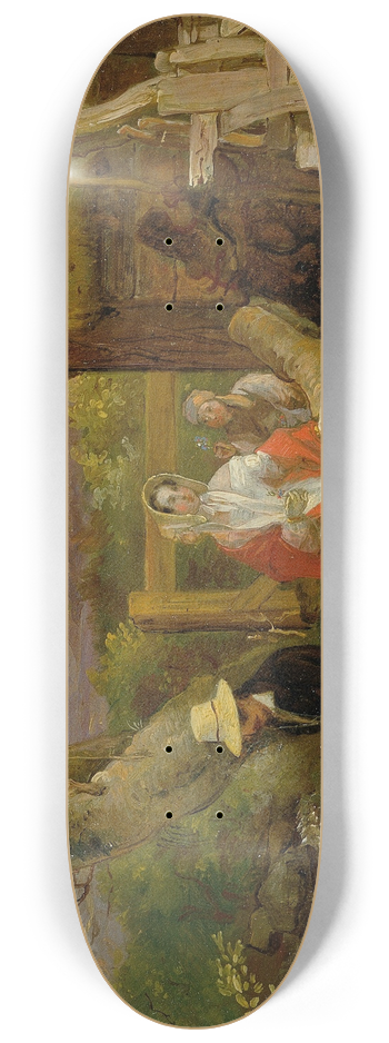 Franz Krammer - Der Maler und Spaziergnger in der Landschaft (Idyll) 8.25 inch art skate deck