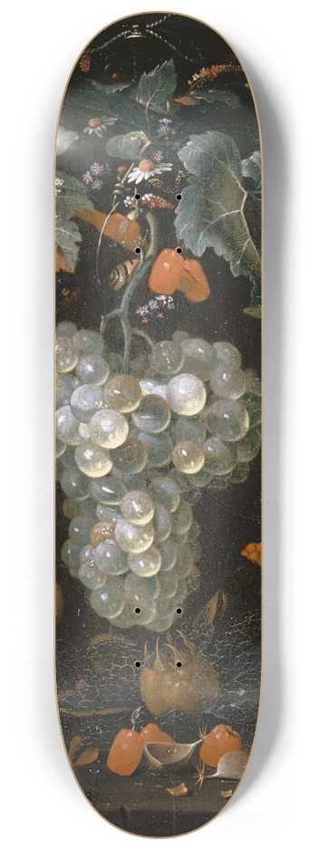 Abraham Mignon - Still-Life With Grapes And Fruits In A Niche 8.25 inch art skate deck