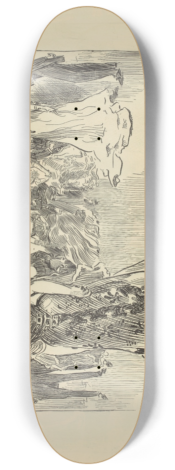 Charles Dana Gibson - Are your intentions toward the widow serious 8.25 inch art skate deck