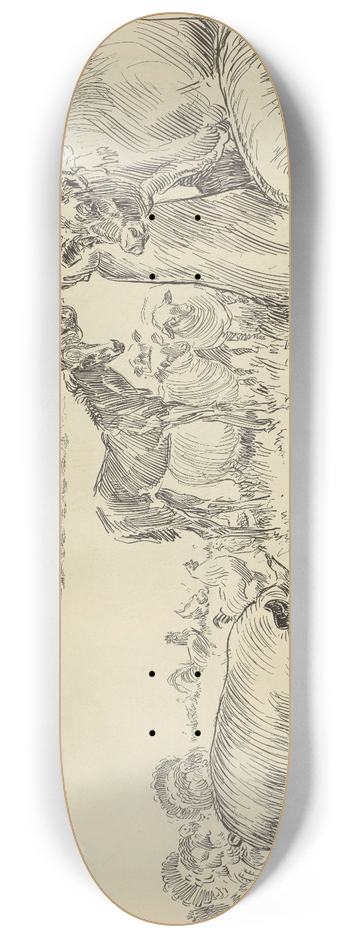 Charles Dana Gibson - Her summer friends 8.25 inch art skate deck