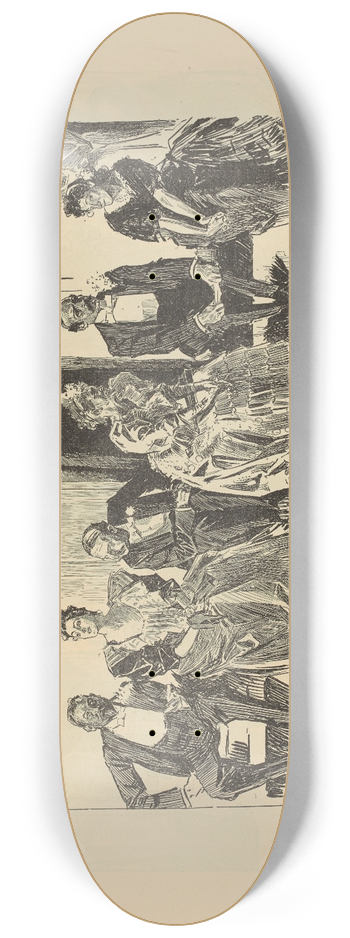 Charles Dana Gibson - Puzzle. Find the two lovers 8.25 inch art skate deck