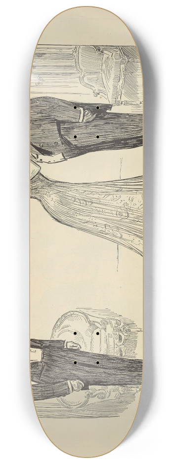 Charles Dana Gibson - Studies in expression. While Uncle Joe has his tie fixed 8.25 inch art skate deck