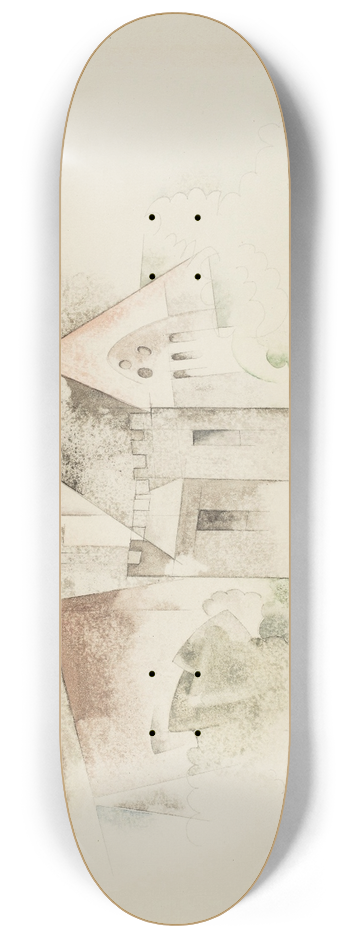Charles Demuth - Buildings, Bermuda 8.25 inch art skate deck
