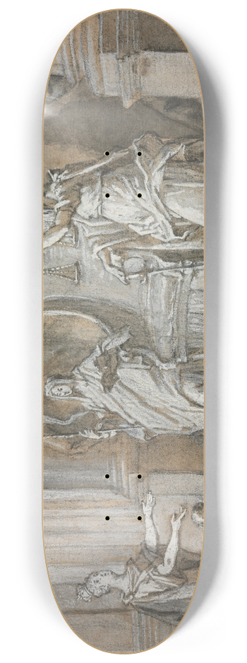 Charles Dominique Joseph Eisen - Madame de Maintenon Returning to the Catholic Church [1] 8.25 inch art skate deck