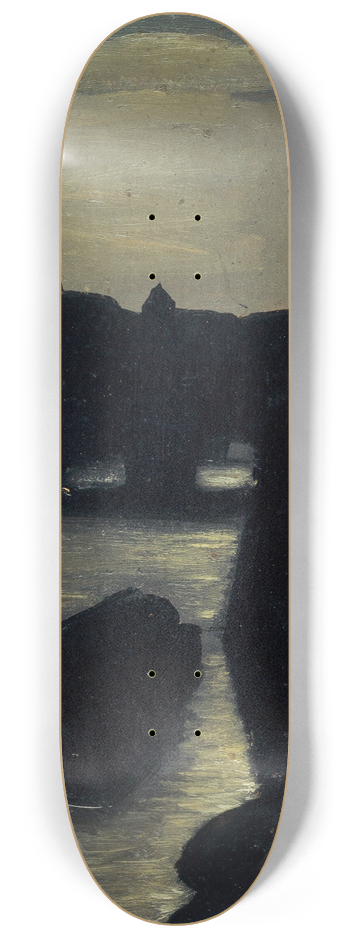 Charles-Emile Cuisin - Les bords de la Seine, prs du palais de justice, effet de nuit. 8.25 inch art skate deck
