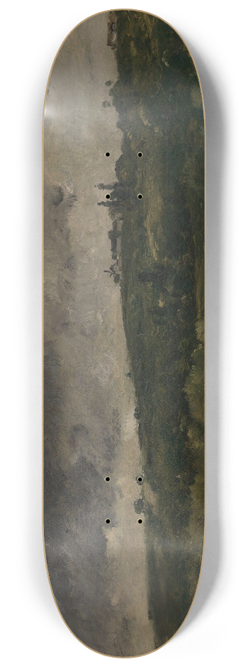 Charles Franois Daubigny - River landscape 8.25 inch art skate deck