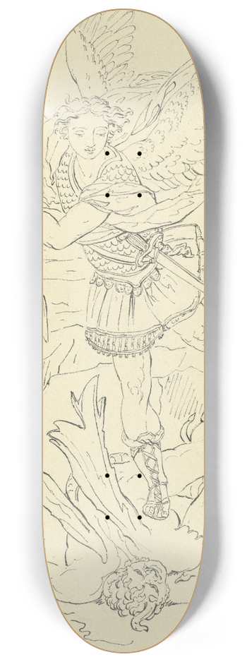 Franz Pforr - Der heilige Michael, den Teufel niederwerfend 8.25 inch art skate deck