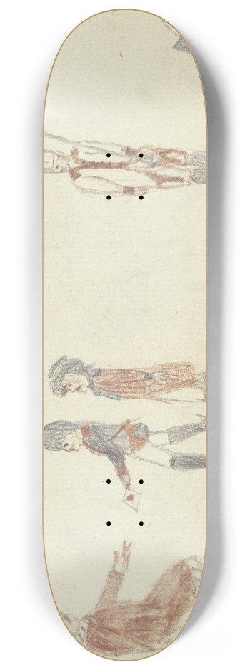 Franz Pforr - Ein Bote berbringt einem Sitzenden einen Brief, daneben ein Soldat 8.25 inch art skate deck