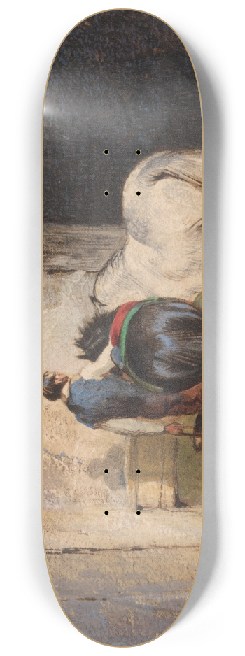 Charles Hancock - Two Shetland Ponies With a Groom 8.25 inch art skate deck