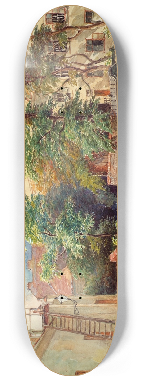 Franz Reinhold - Der Hof des Polizei-Gefangenenhauses in der Theobaldgasse in Wien 8.25 inch art skate deck