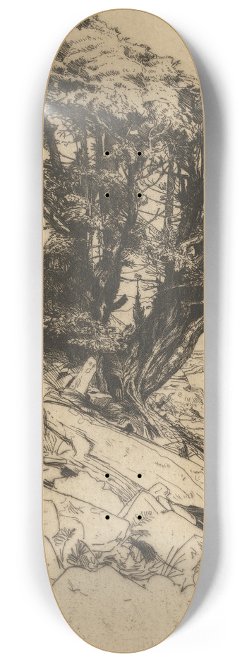 Charles Holyroyd - A Yew Tree on Glaramara 8.25 inch art skate deck