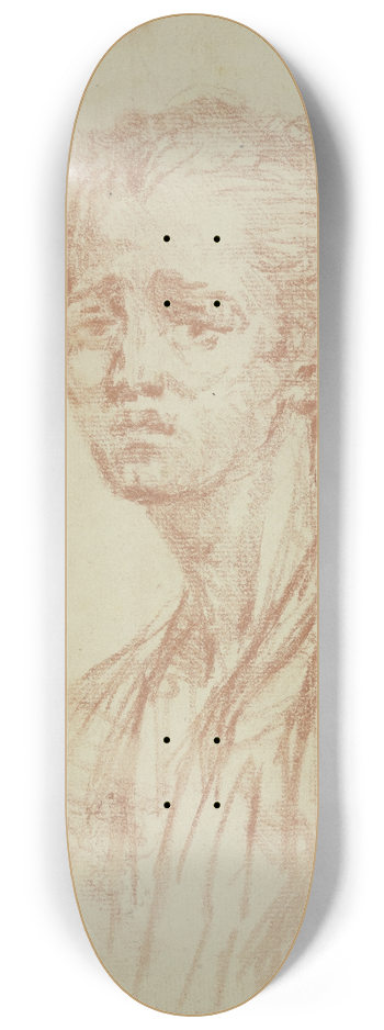 Charles-Joseph Natoire - Bust of a man 8.25 inch art skate deck