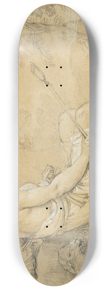 Charles-Joseph Natoire - Diana, as a young shepherdess 8.25 inch art skate deck