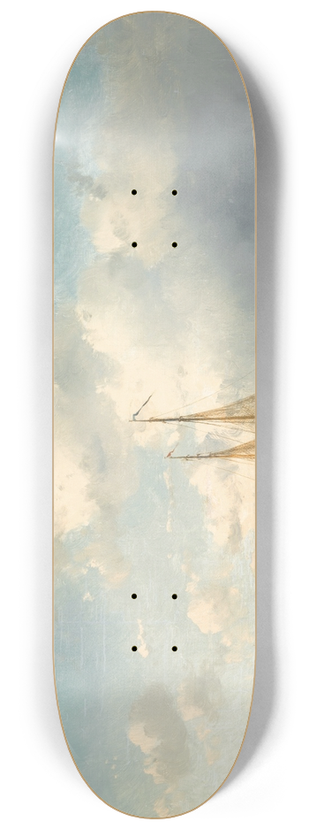 Charles Leickert - Coastal Scene With Fisherfolk 8.25 inch art skate deck