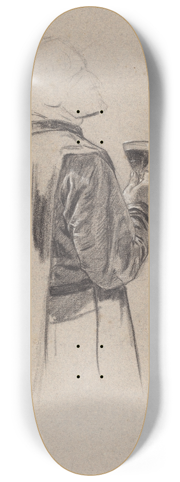 Charles Louis Mller - A Bearded Gentleman with a Glass of Wine 8.25 inch art skate deck