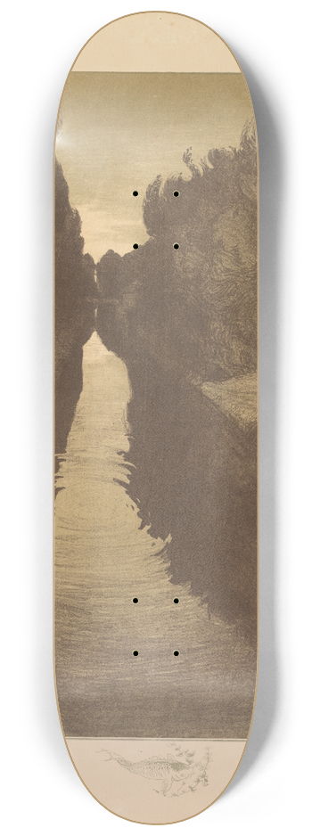 Charles Marie Dulac - Suite de Paysages; Landscape, Plate 1, Remarque, A Fish 8.25 inch art skate deck