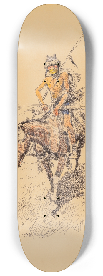 Charles Marion Russell - Assiniboine Warrior 8.25 inch art skate deck