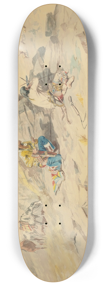 Charles Marion Russell - Indians Stalking Elk 8.25 inch art skate deck