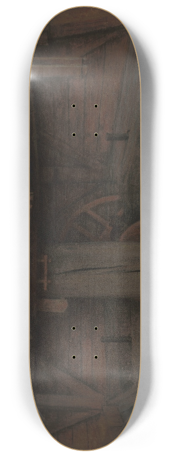 Charles Mertens - Interior of a Mill 8.25 inch art skate deck