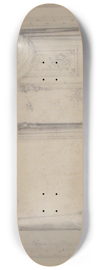 Charles Monblond - Design for Wall Treatment with Window and Door 8.25 inch art skate deck