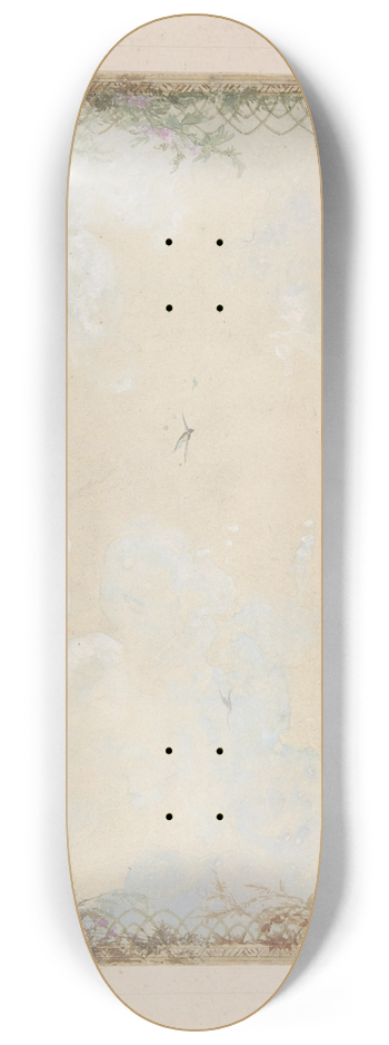 Charles Monblond - Designs for Ceilings with Clouds and Birds 8.25 inch art skate deck