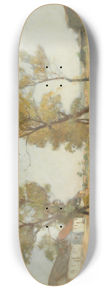 Franz Rumpler - Wiese vor einem Dorf 8.25 inch art skate deck