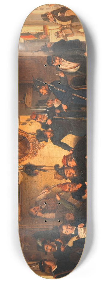 Franz Schams - Studentenwachstube der Akademischen Legion in der Aula der alten Universitt im Jahre 1848 8.25 inch art skate deck