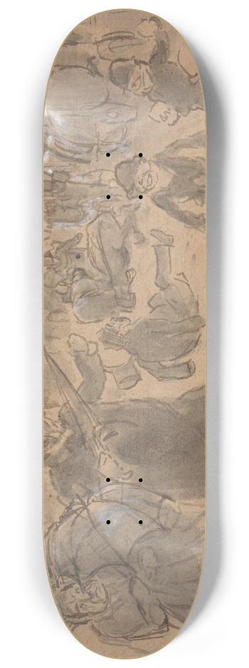 Charles Samuel Keene - Street Scene 8.25 inch art skate deck
