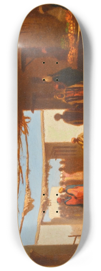 Charles Thodore Frre - A Bazaar in Cairo 8.25 inch art skate deck