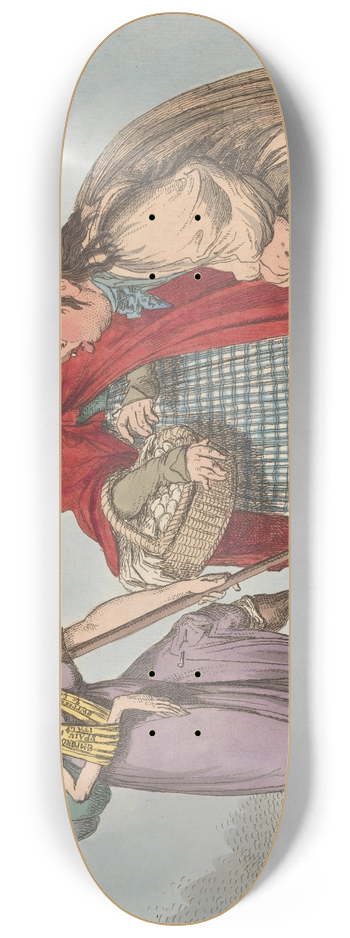 Charles Williams - Long Expected Come at Last or John Bull Disappointed at His Crippled Visitor 8.25 inch art skate deck