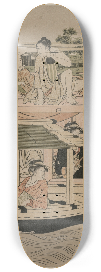 Chbunsai Eishi - Boating Party on the Sumida River 8.25 inch art skate deck