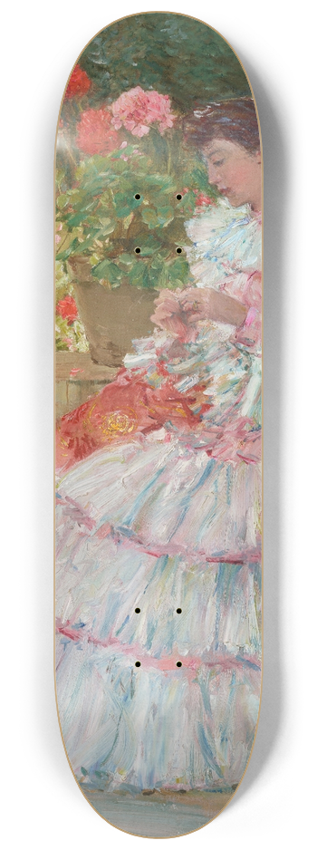 Childe Hassam - Geraniums 8.25 inch art skate deck