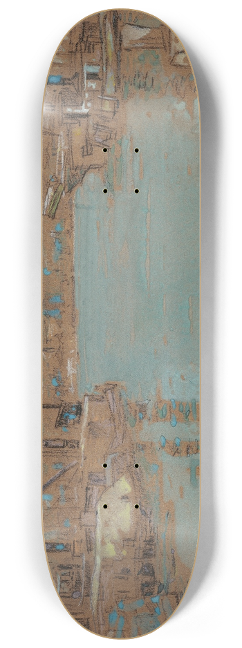 Childe Hassam - North River Dock, New York 8.25 inch art skate deck