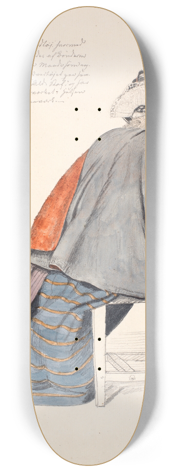 Christen Dalsgaard - Siddende kone set fra ryggen 8.25 inch art skate deck