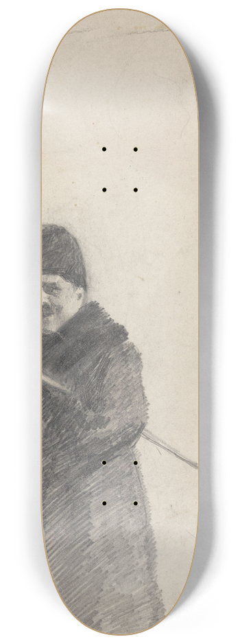 Christian Krohg - Gerhard Munthe i pels 8.25 inch art skate deck
