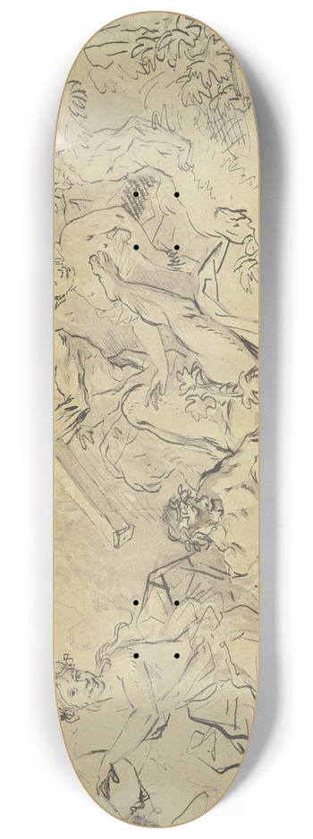 Christian Wilhelm Ernst Dietrich - Bacchanal 8.25 inch art skate deck