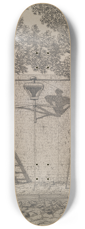 Christoffer Wilhelm Eckersberg - En havemur Illustration til Linearperspectiven , Tavle VI 8.25 inch art skate deck