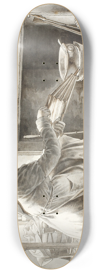 Christoffer Wilhelm Eckersberg - Food is Prepared. Eckersbergs Hostess in Paris 8.25 inch art skate deck