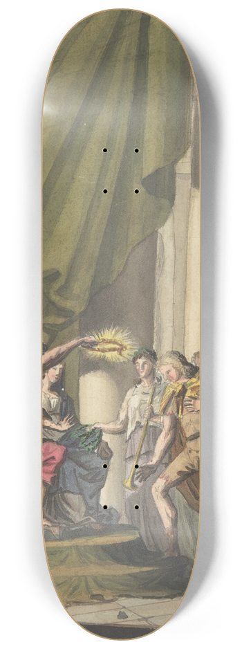 Franz von Hauslab the Younger - Allegory of Victory; Soldier Being Crowned by Laurels 8.25 inch art skate deck