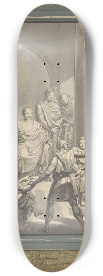 Franz von Hauslab the Younger - Assembly of Roman Figures, from Regulus, a play by Collin 8.25 inch art skate deck