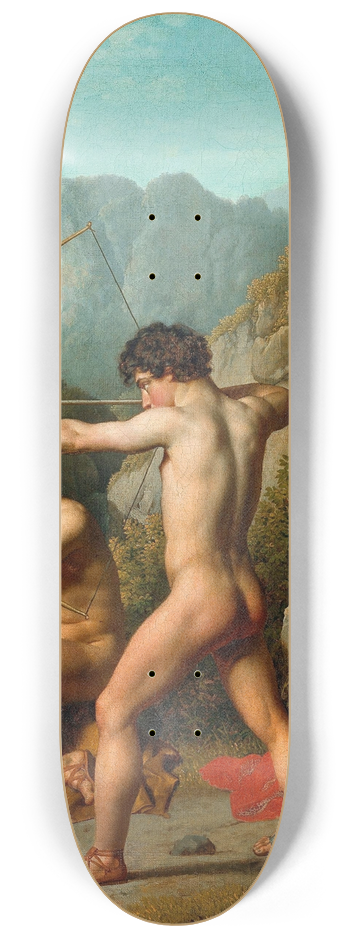 Christoffer Wilhelm Eckersberg - Three Spartan Boys Practising Archery 8.25 inch art skate deck